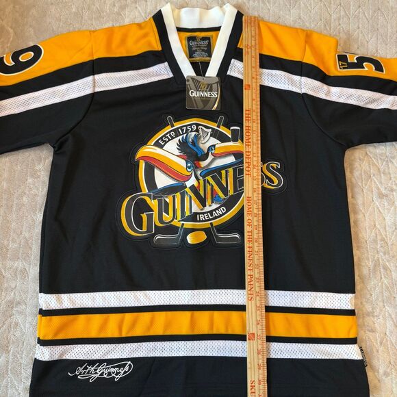 Guinness Toucan Hockey Jersey Yellow Black & White Sz L - Picture 8 of 9